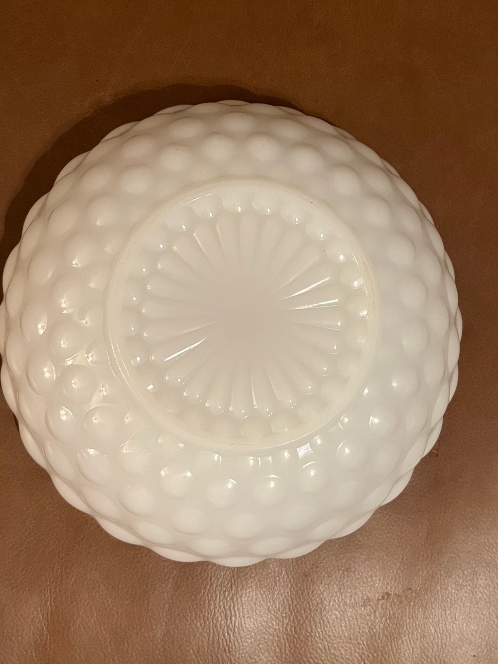 Vtg White Milk Glass Bubble Bowl